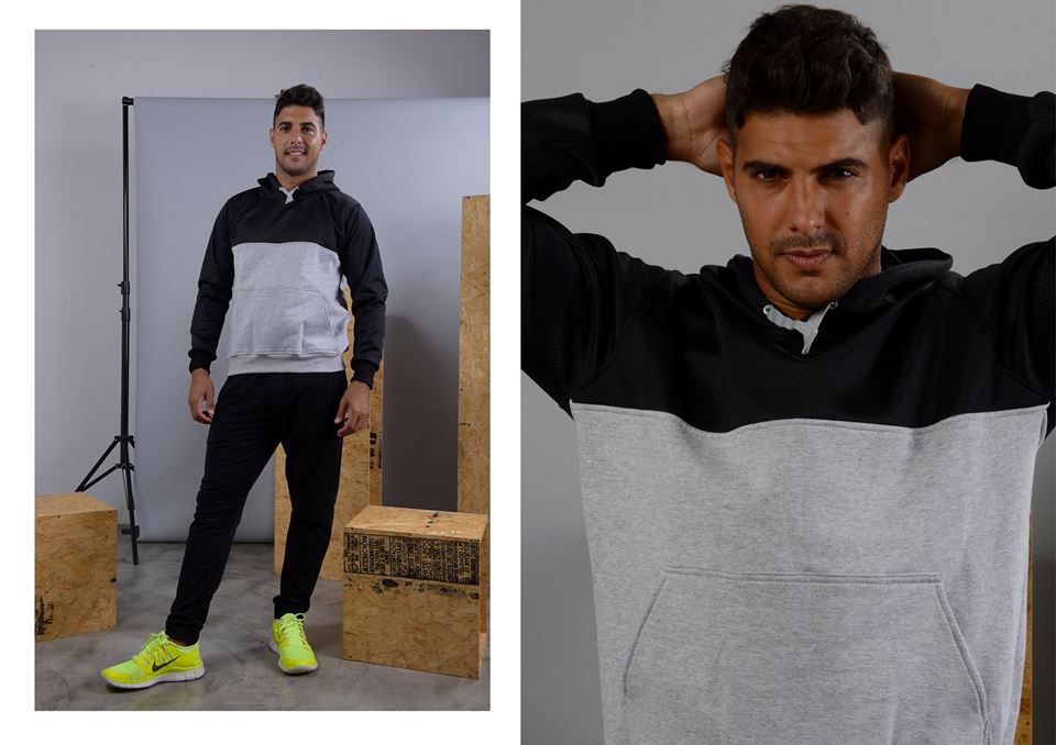 Buzo 1083 Gris y Manga Negro